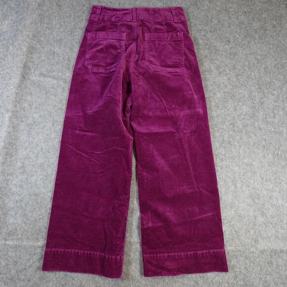 Anthropologie Maeve Pants Womens 28 Colette Cropped Wide Leg Corduroy Pink - Picture 9 of 10